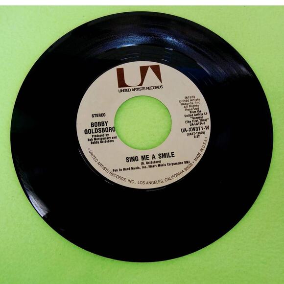 Bobby Goldsboro - Sing Me A Smile / Marlena - UA 1973 45rpm Vinyl‎ Record Single - Picture 6 of 9